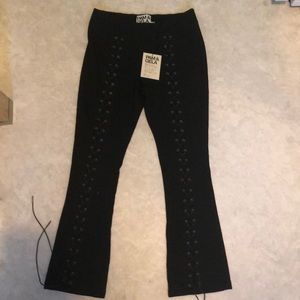 Pam & Gela lace up crop flare pant